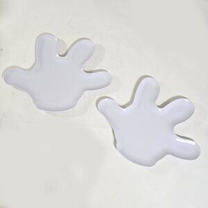 Set of 2 Zak! Disney Mickey Mouse White Glove Hand Appetizer/Dessert Plates 8X10